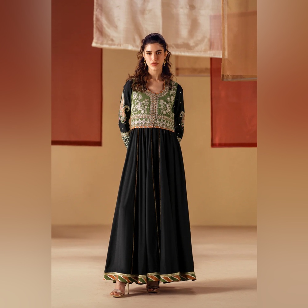 Pakistani clothes- Ethnc Embroidered Pishwas